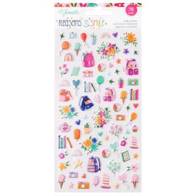 American Crafts Shimelle Laine Reasons To Smile - Puffy Stickers Icons